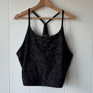 Old Navy Black Leopard Print Longline Sports Bra | XXL